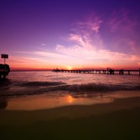 Sunset Watchers on the Dock | Blurbomat.com
