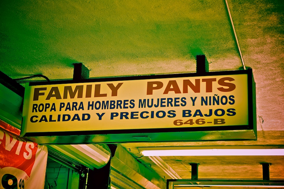 Family Pants – Wearing The Family Pants – Sign in Downtown Los Angeles