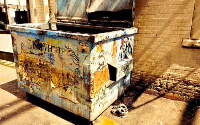 Dumpster with Juice and Shoes