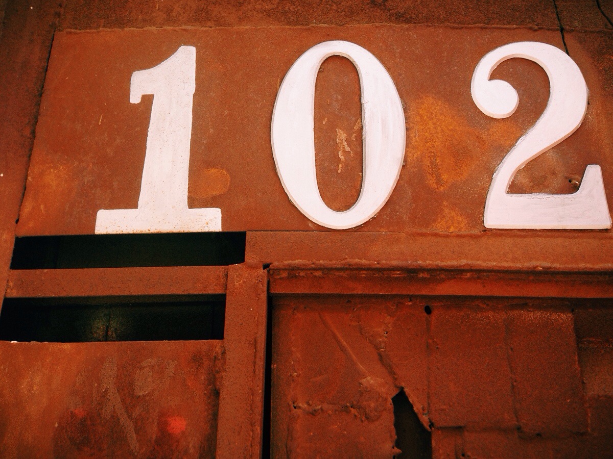 102 Numbers on the door