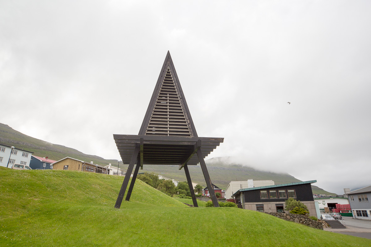 Bell Tower by the state church in Klaksvík, Faroe Islands. by Jon Armstrong for Blurbomat.com. 