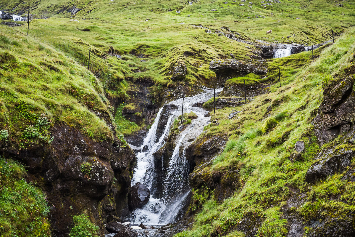 Detail of the waterfall shot near Kaldbaksbotnur, Faroe Islands. by Jon Armstrong for Blurbomat.com.