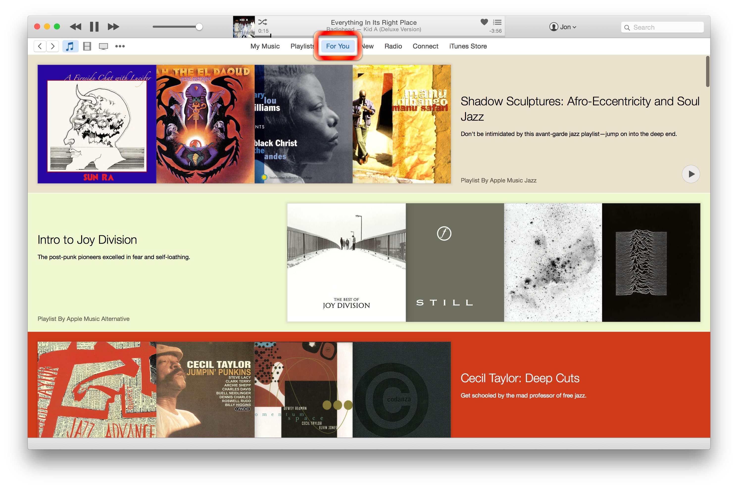 Apple Music For You Tab