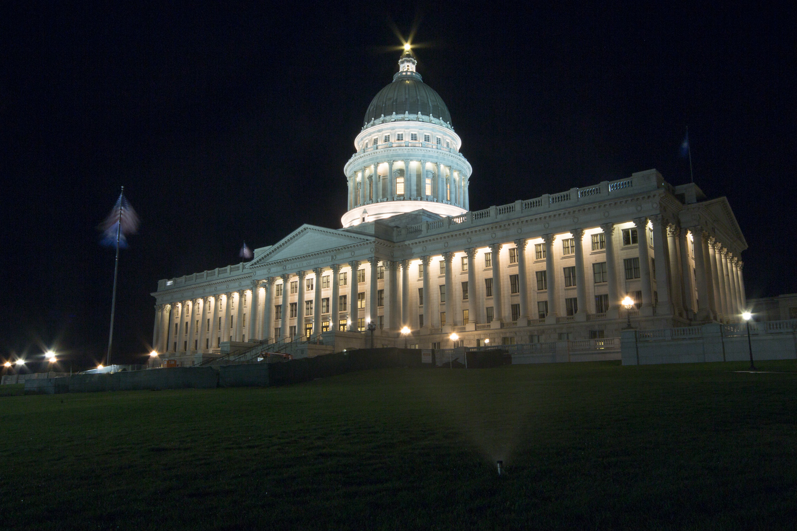 A 20 second exposure of the Utah State Capitol, September, 2015.