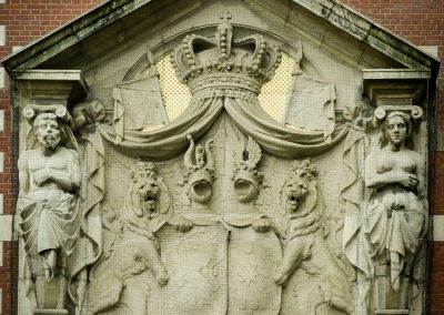 Relief sculpture on the exterior of Centraal Station in Amsterdam, 2006. | shot by Jon Armstrong for Blurbomat.com
