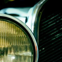 Headlight on a vintage car
